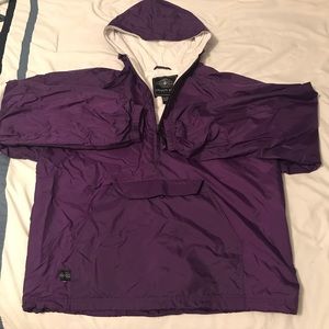 Charles River Purple quarter- zip windbreaker
